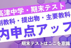 [高津中学│期末テスト対策] 提出物・副教科・主要科目の❝3本柱❞で内申点アップ!のアイキャッチ画像
